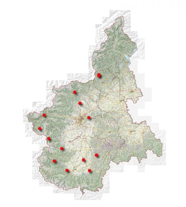 Mappa dei processi di dissesto puntuali rilevati del maggio 2023 in Piemonte