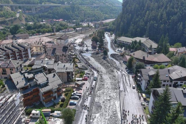 Immagine dell'accumulo di materiale grossolano sul Rio di Melezet