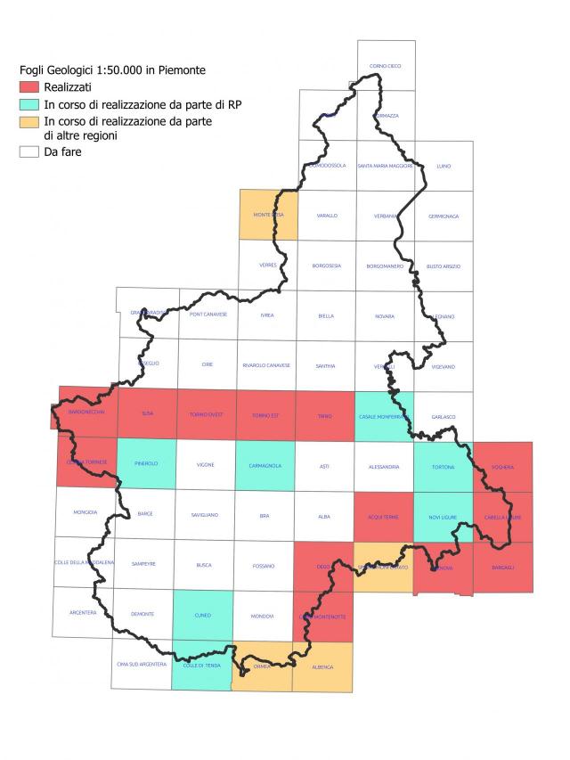 Fogli Geologici 1:50.000 del territorio piemontese