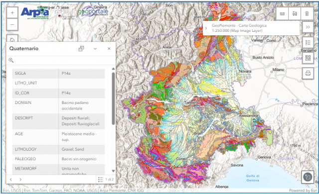 carta geologica del Piemonte