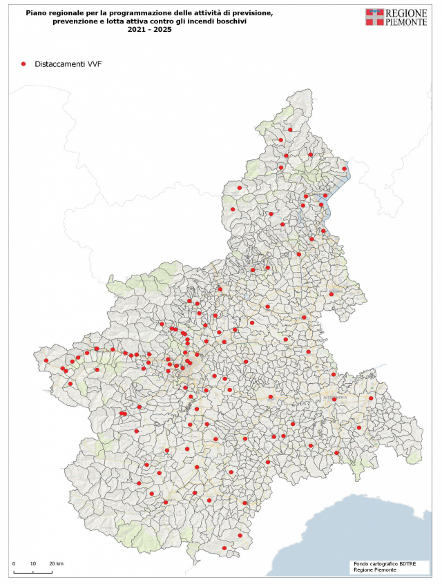 Distaccamenti dei Vigili del Fuoco in Piemonte