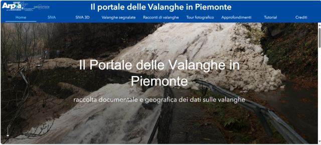 Home page del Portale delle Valanghe in Piemonte 