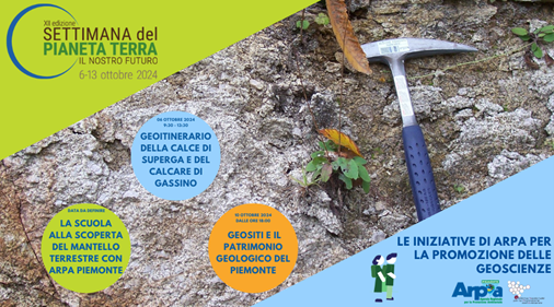 Eventi organizzati per la Settimana del Pianeta Terra 2024, tra cui la conferenza del 10 ottobre sui geositi