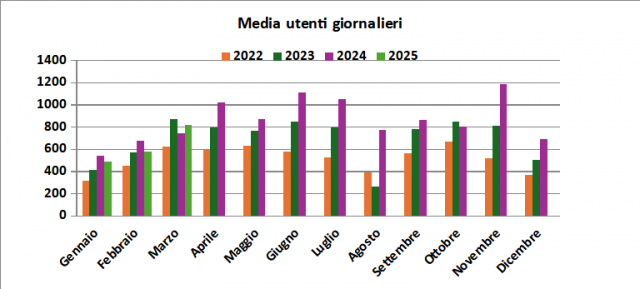 Media degli accessi giornalieri 