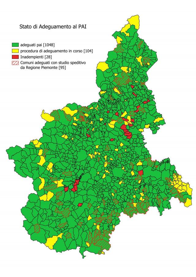 Stato di adeguamento al PAI nei Comuni piemontesi