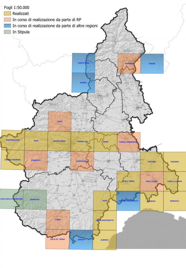 Fogli Geologici 1:50.000 del territorio piemontese