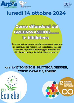 Locandina evento  Come difendersi dal Greenwashing